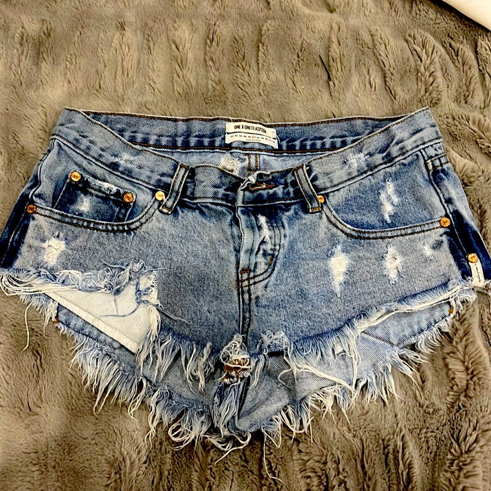 One x one teaspoon denim shorts